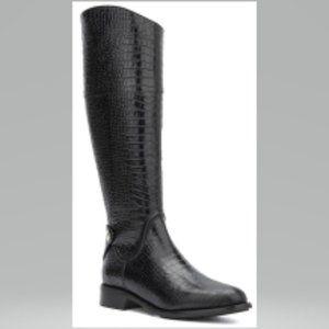 Aquatalia Nerina Weatherproof Leather Boot Croc-Embossed, Italy, Sz. 12M  NWOT